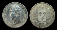Pièce de 5 francs Charles X roi de France