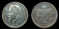 Pièce de 5 francs Napoléon III tête laurée